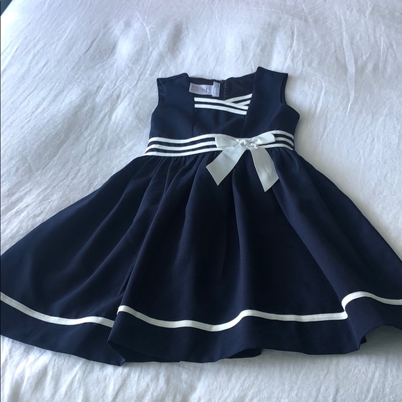 blue and white sailor dress